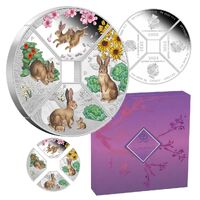 2023 $1 Year of the Rabbit Quadrant 1oz Silver Proof 4-Coin Set