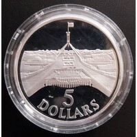 1988 $5 Parliament House Masterpieces In Silver Proof Coin In Capsule