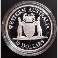 1990 $10 Western Australia Silver Coin in Capsule