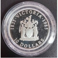 1985 $10 Victoria Silver Proof Coin in Capsule