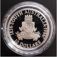 1986 $10 South Australia Silver Proof Coin in Capsule