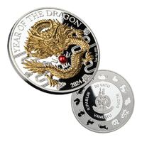 2024 20 Vatu Lunar Dragon Pearl 1oz Silver Proof Coin