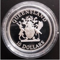 1989 $10 Queensland Silver Coin in Capsule