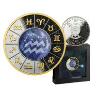 2023 Zodiac Signs - Aquarius 17.50g Silver Black Proof Coin