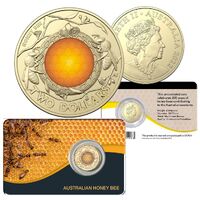 2022 $2 Honey Bee Coloured Coin AlBr Pack Style 2