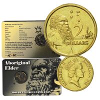 1988 $2 Aboriginal Elder UNC Carded Coin