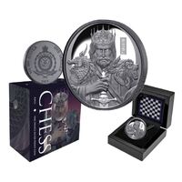 2023 $1 Chess King 1oz Silver Black Proof Coin