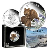 2023 $1 Australian Quokka 1oz Silver Proof Coloured Coin