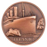 2022 $1 Titanic 50g Copper Antiqued Ultra High Relief Coin