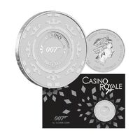 2023 James Bond Casino Royale Casino Chip 1oz Silver Coin in Card