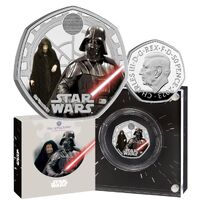 2023 50p Star Wars Darth Vader and Emperor Palpatine Silver Proof Coloured Coin