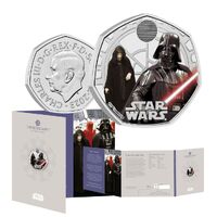 2023 50p Star Wars Darth Vader and Emperor Palpatine Coloured BUNC 