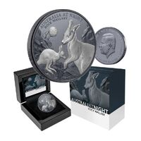 2024 $1 Australia at Night Rock Wallaby 1oz Silver Black Proof Coin