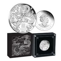2024 $1 Australian Lunar Series III Year of the Dragon 1oz Silver Proof Coin