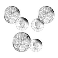 2024 Australian Lunar Series III Year of the Dragon Silver Proof Three-Coin Set