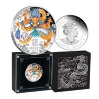 2024 $1 Australian Lunar Series III Year of the Dragon 1oz Silver Proof Coloured Coin