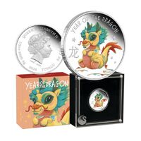 2024 Baby Dragon 1/2oz Silver Proof Coloured Coin