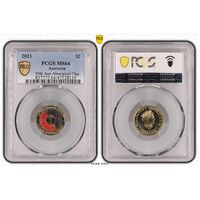 MS64 2021 $2 50th Ann Aboriginal Flag PCGS Certification Number: 47128119