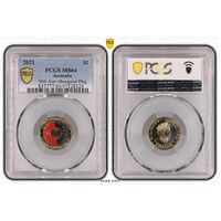 MS64 2021 $2 50th Ann Aboriginal Flag PCGS Certification Number: 47128124