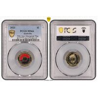 MS64 2021 $2 50th Ann Aboriginal Flag PCGS Certification Number: 47128135