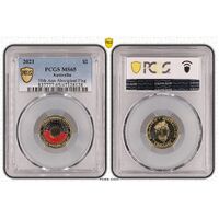 MS65 2021 $2 50th Ann Aboriginal Flag PCGS Certification Number: 47128128
