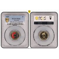 MS66 2021 $2 50th Ann Aboriginal Flag PCGS Certification Number: 47128134