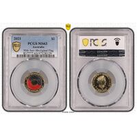 MS63 2021 $2 50th Ann Aboriginal Flag PCGS Certification Number: 47128129