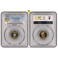 MS64 2022 $2 Peacekeeping PCGS Certification Number: 47128166