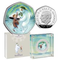 2023 50p The Snowman Coloured Silver Proof Coin