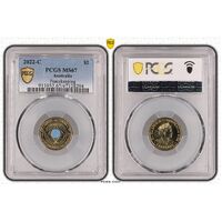 MS67 2022 C $2 Peacekeeping PCGS Certification Number: 47128204