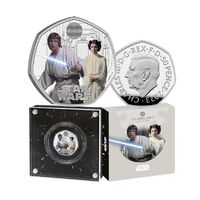 2023 50p Star Wars Luke Skywalker and Princess Leia UK Silver Proof Colour Coin