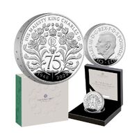 2023  £5 The 75th Birthday of His Majesty King Charles III UK Silver Proof Piedfort Coin