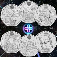 Complete 50p Star Wars Four Coin Set BUNC Combo 