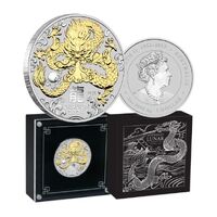 2024 Australian Lunar Series III Year of the Dragon 1oz Silver Gilded Coin