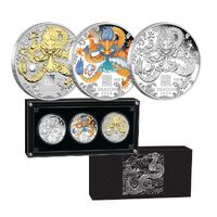 2024 Australian Lunar Series III Year of the Dragon 1oz Silver Trio