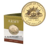 2001 $1 Centenary of Australian Army S Mintmark Uncirculated Coin