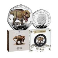 2024 50p Tyrannosaurus Rex UK Coloured Silver Proof Coin