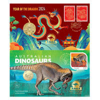 2024 ANDA Melbourne Money Expo (PM) $1 Year of Dragon & (RAM) $1 Australian Dinosaurs PNC Matching Numbered Pair