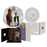 2024 50p Star Wars Han Solo and Chewbacca UK Coloured BUNC