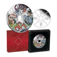 2024 Year of the Dragon Quadrant 1oz Silver Proof Coloured Four-Coin Set