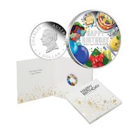 2024 Happy Birthday 1oz Silver Proof Coloured Coin