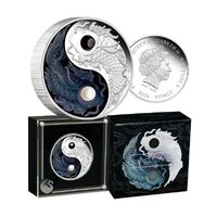2024 Yin Yang Koi 5oz Silver Proof Coloured Coin with Pearls