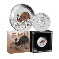 2024 Australian Emu 1oz Silver Coloured Coin