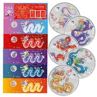 2024 Lunar New Year Coloured Dragon Coins - Prestige Limited Edition PNC Combo