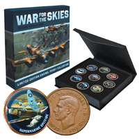War for the Skies Second World War 9-Coin Enamel Penny Set