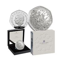 2024 D-Day UK 50p Silver Piedfort Proof Coin