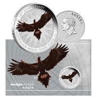 2024 $1 Australian Wedge-tailed Eagle 10th Anniversary 1oz Silver Coloured Coin in Card