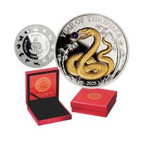2025 20V Year of the Snake Pearl Gold-plated 1oz Silver Proof Coin