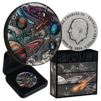 2024 Universe Starry Sky and Planets 5oz Silver Antiqued Coloured Coin