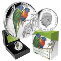 2024 $1 Rainbow Lorikeet - Birds of Australia Series 1oz Silver Proof Coin with John Gould Privy Mark